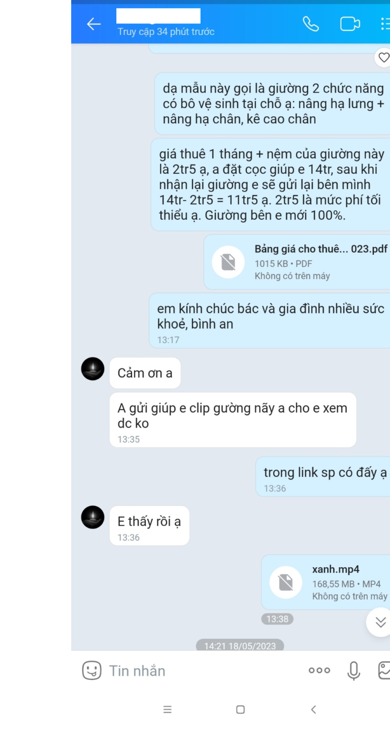 Đoạn chat tư vấn